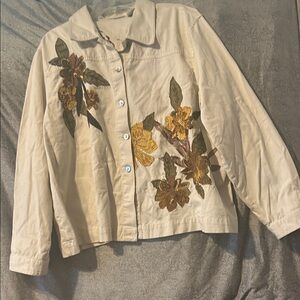 Laura Ashley Cream Floral Jean Jacket